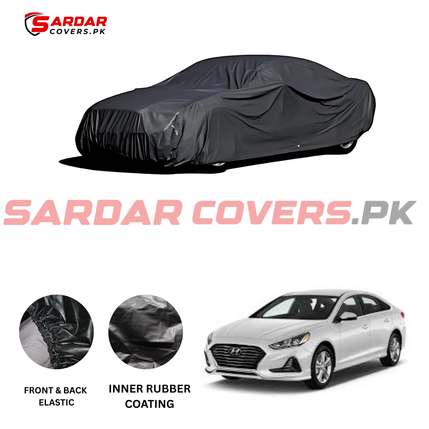"Hyundai Elantra Top Cover | Anti-Scratch, Dust Proof & All Weather Protection | Rubber Coated Premium Fabric | Multi-Color | Zipper Bag Packing"