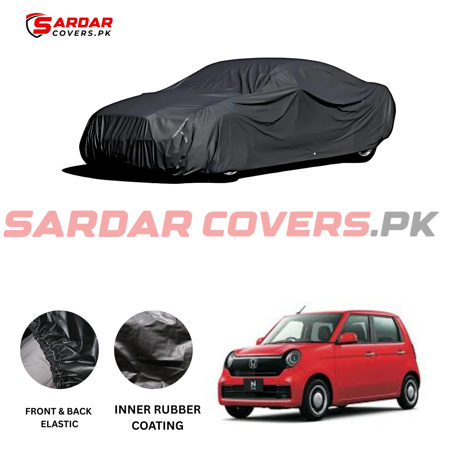 "Honda N-One Top Cover | Anti-Scratch, Dust Proof & All Weather Protection | Rubber Coated Premium Fabric | Multi-Color | Zipper Bag Packing"