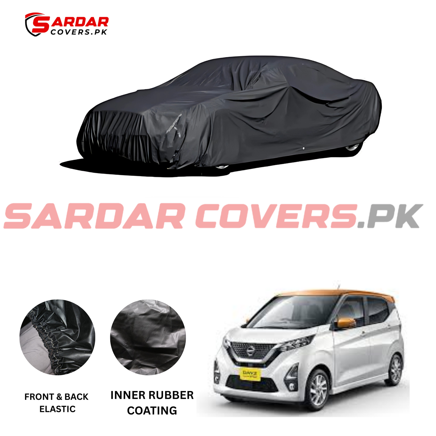 "Nssan Dayz Top Cover | Anti-Scratch, Dust Proof & All Weather Protection | Rubber Coated Premium Fabric | Multi-Color | Zipper Bag Packing"