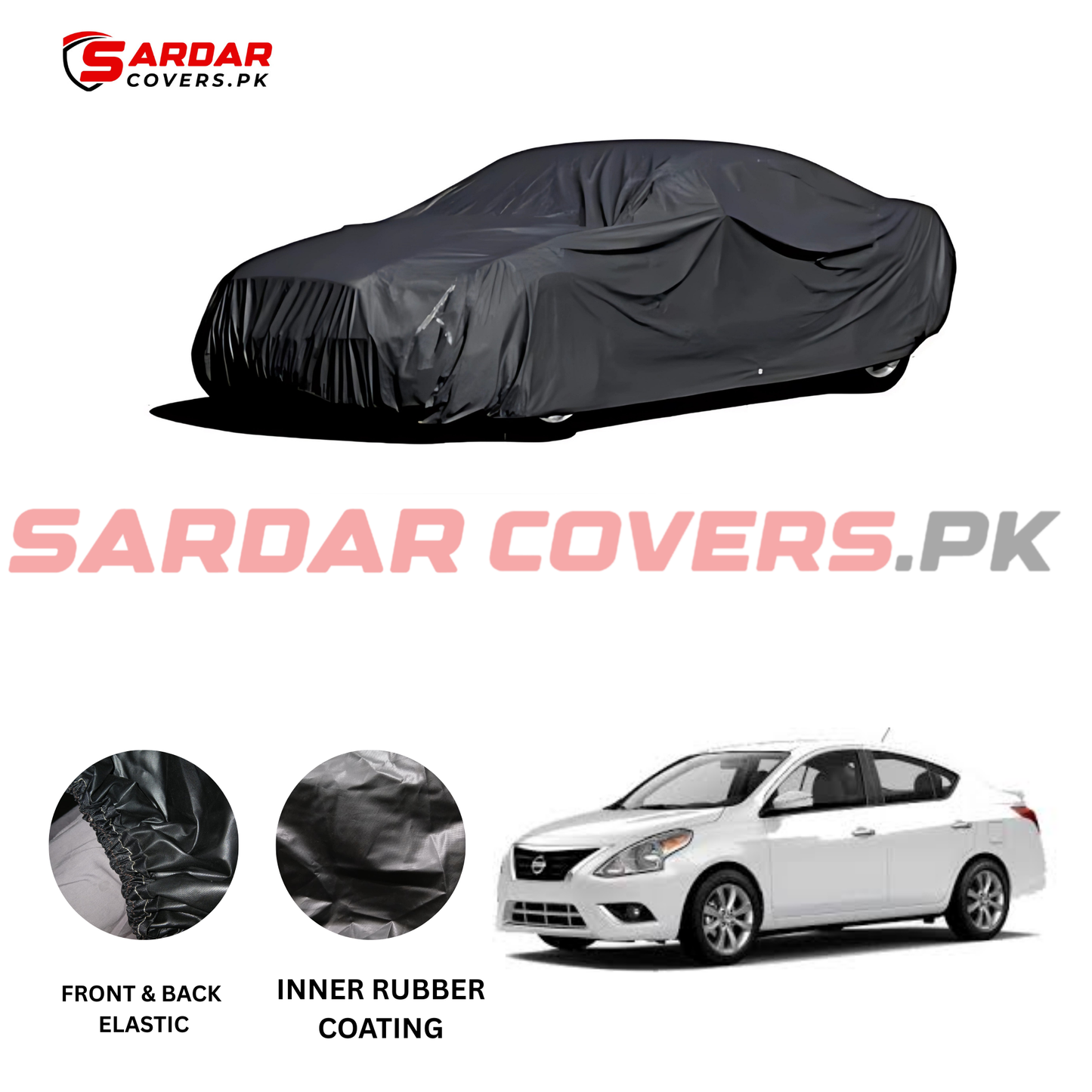 "Nissan Sunny Top Cover | Anti-Scratch, Dust Proof & All Weather Protection | Rubber Coated Premium Fabric | Multi-Color | Zipper Bag Packing"