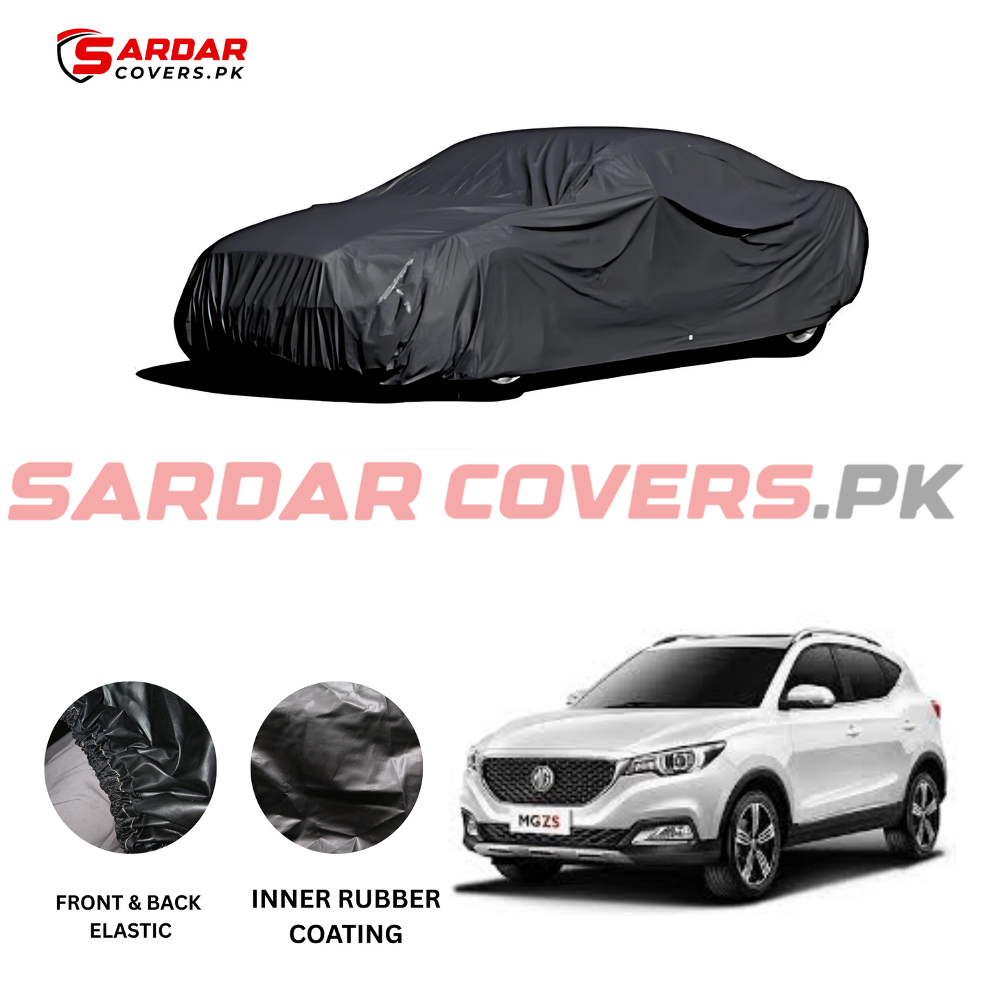 " MG ZS Top Cover | Anti-Scratch, Dust Proof & All Weather Protection | Rubber Coated Premium Fabric | Multi-Color | Zipper Bag Packing"