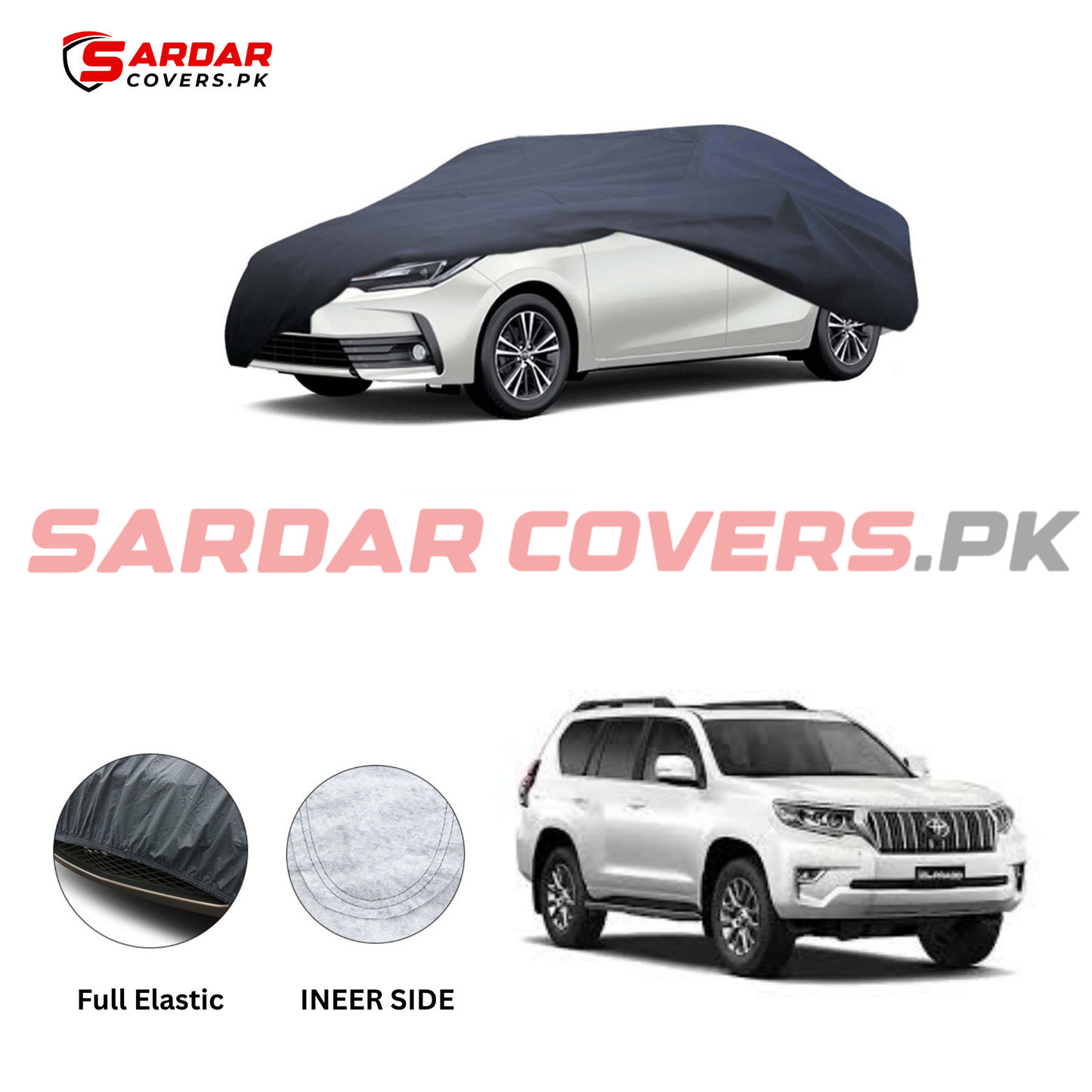 Toyota Prado Anti Scratch Water Resistant PVC Cotton Top Cover