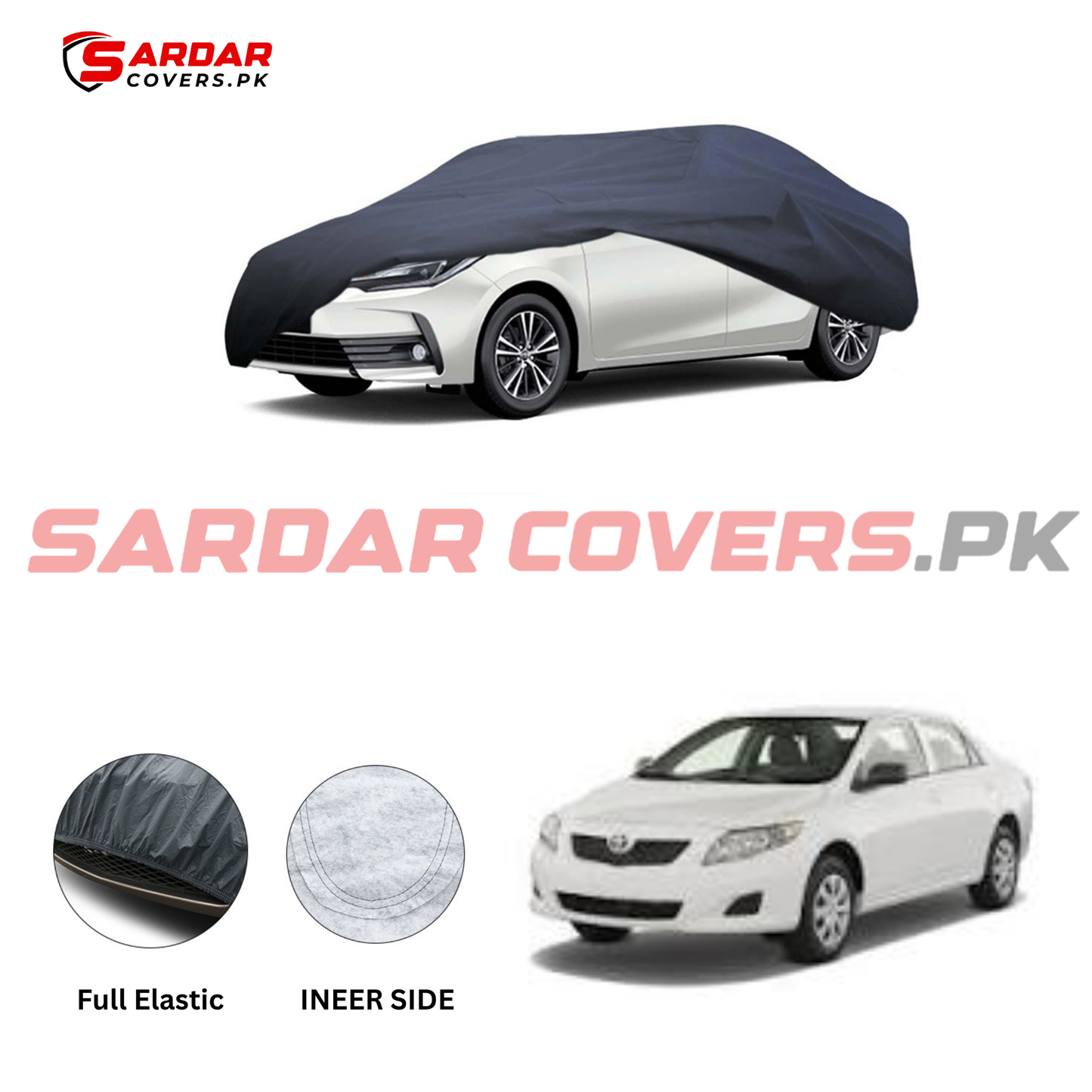 Toyota Corolla Anti Scratch Water Resistant PVC Cotton Top Cover | Model 2009 - 2014