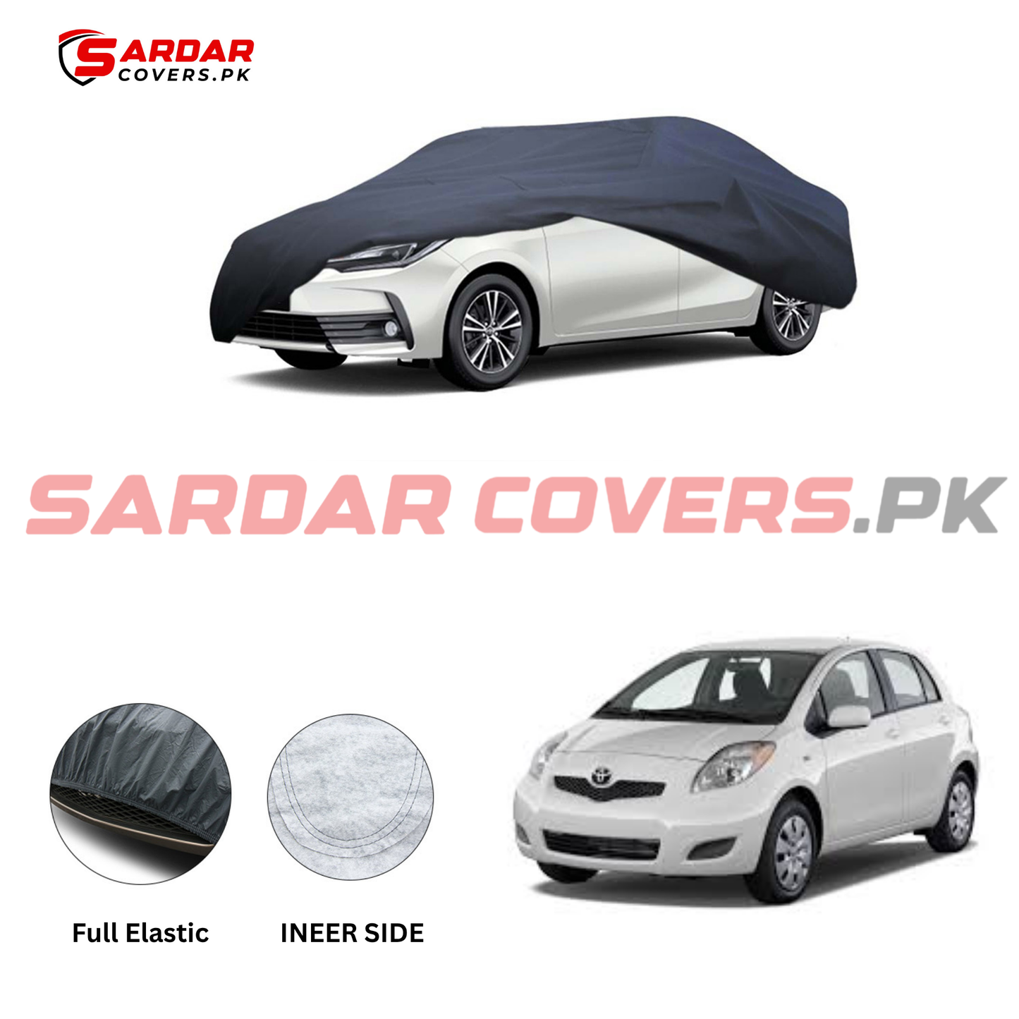 Toyota Vitz Anti Scratch Water Resistant PVC Cotton Top Cover | Model 2008 - 2016