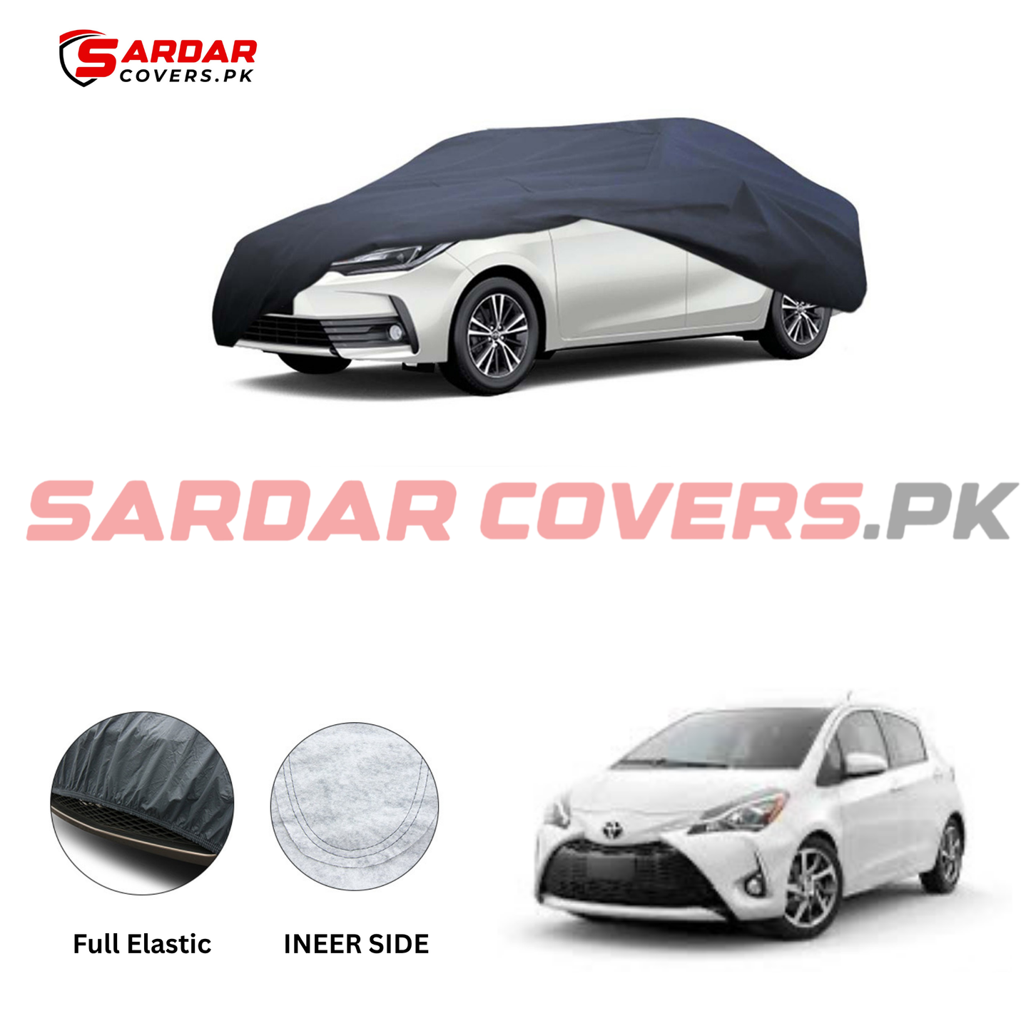 Toyota Vitz Anti Scratch Water Resistant PVC Cotton Top Cover | Model 2017 - 2024