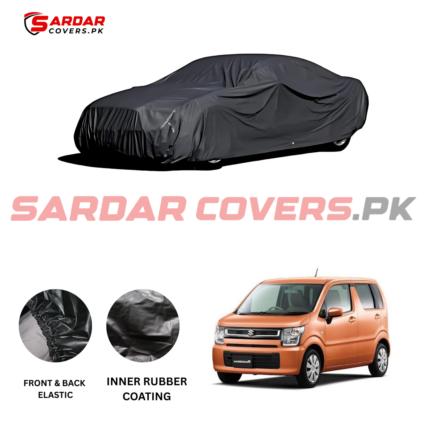 "Suzuku Japanese Wagon R Top Cover | Anti-Scratch, Dust Proof & All Weather Protection | Rubber Coated Premium Fabric | Multi-Color | Zipper Bag Packing"