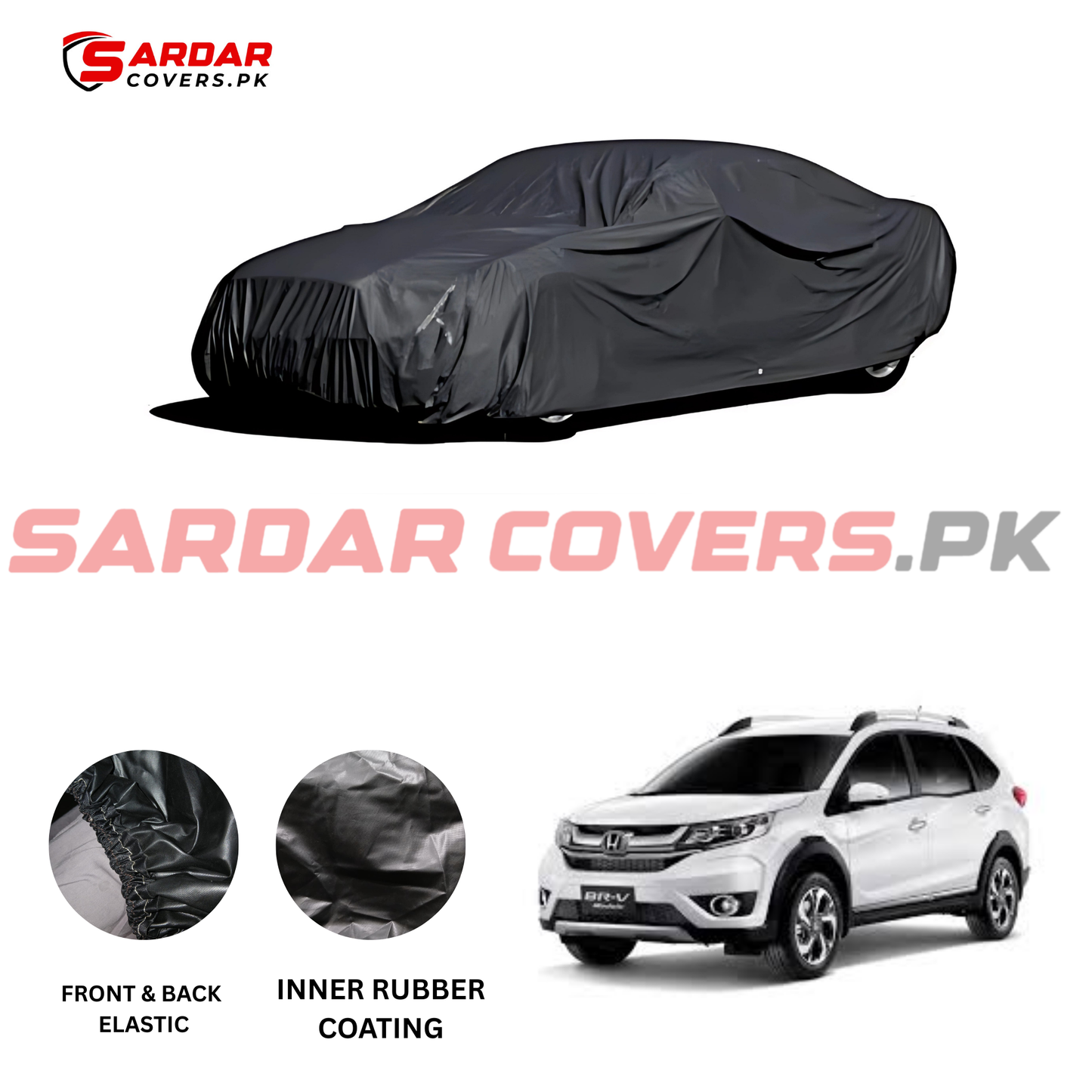 "Honda BRV Top Cover | Anti-Scratch, Dust Proof & All Weather Protection | Rubber Coated Premium Fabric | Multi-Color | Zipper Bag Packing"