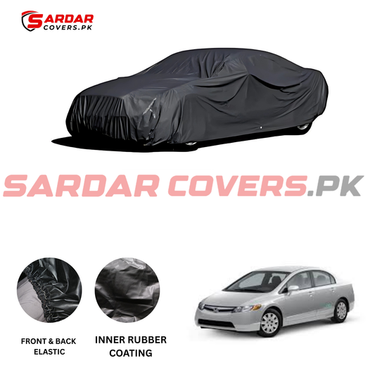 "Honda Civic 2007 - 2012 Top Cover | Anti-Scratch, Dust Proof & All Weather Protection | Rubber Coated Premium Fabric | Multi-Color | Zipper Bag Packing"