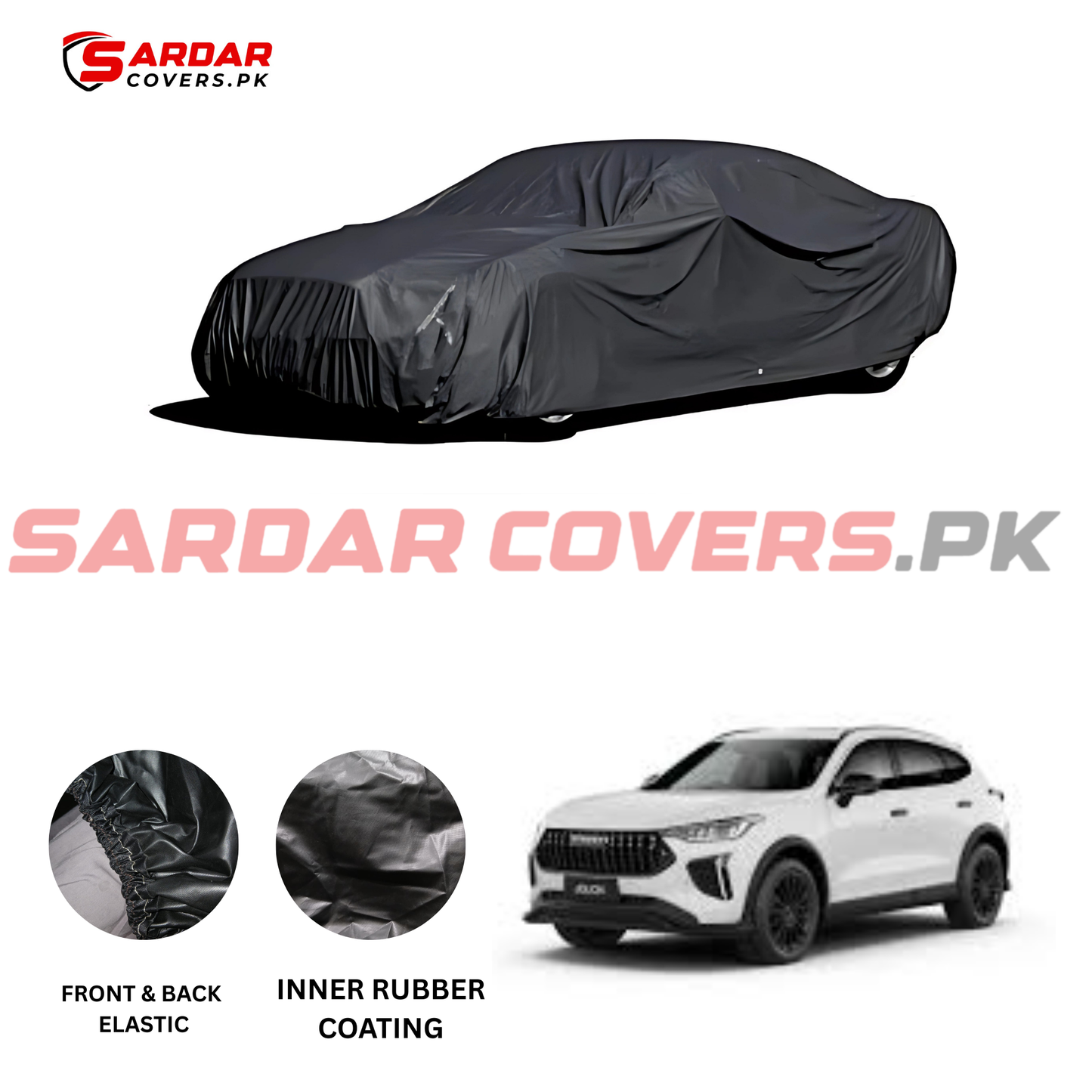 "Haval Jolion Top Cover | Anti-Scratch, Dust Proof & All Weather Protection | Rubber Coated Premium Fabric | Multi-Color | Zipper Bag Packing"