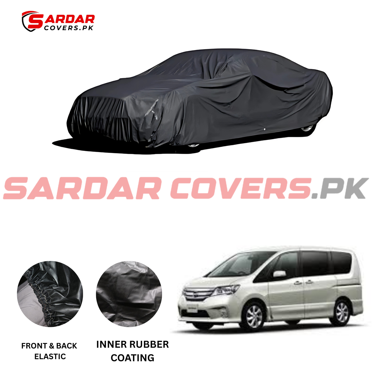 "Nissan Sarena Top Cover | Anti-Scratch, Dust Proof & All Weather Protection | Rubber Coated Premium Fabric | Multi-Color | Zipper Bag Packing"