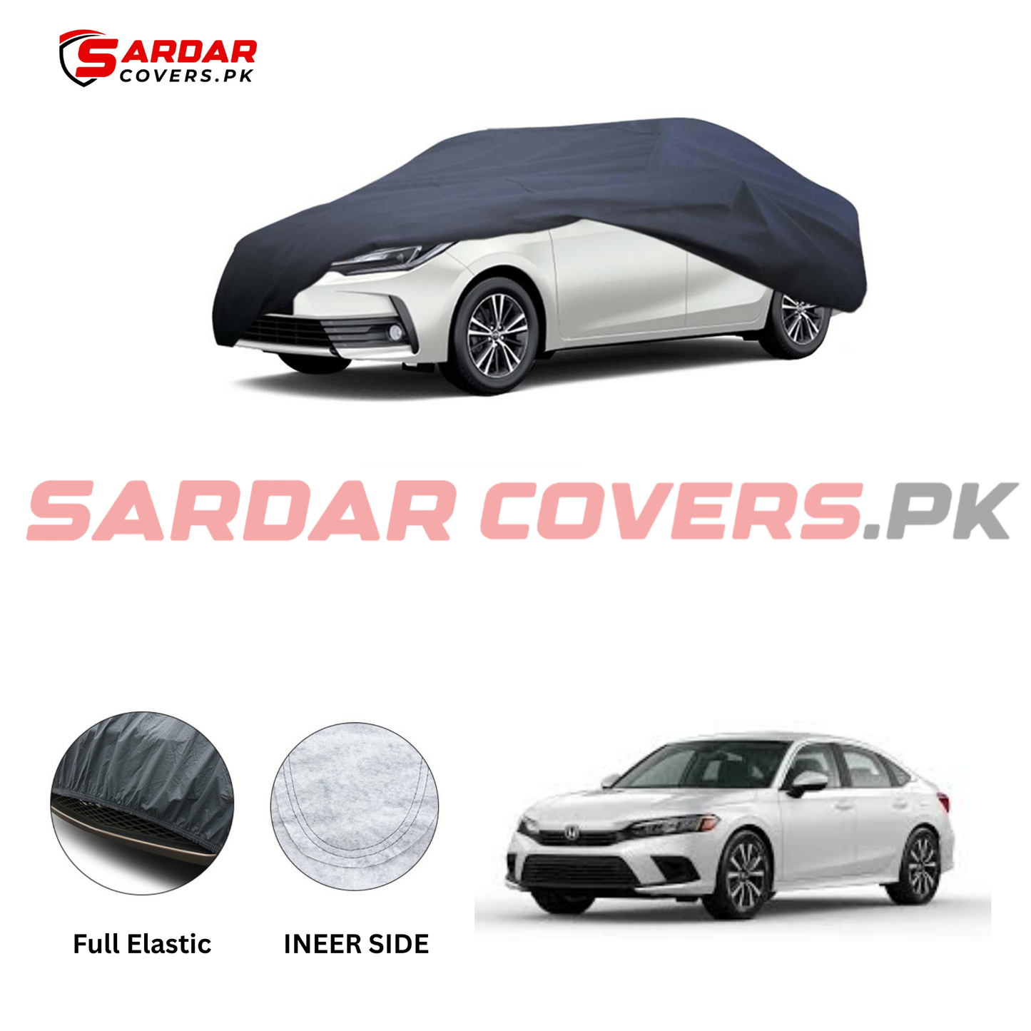 Honda Civic Anti Scratch Water Resistant PVC Cotton Top Cover | Model 2022 - 2024