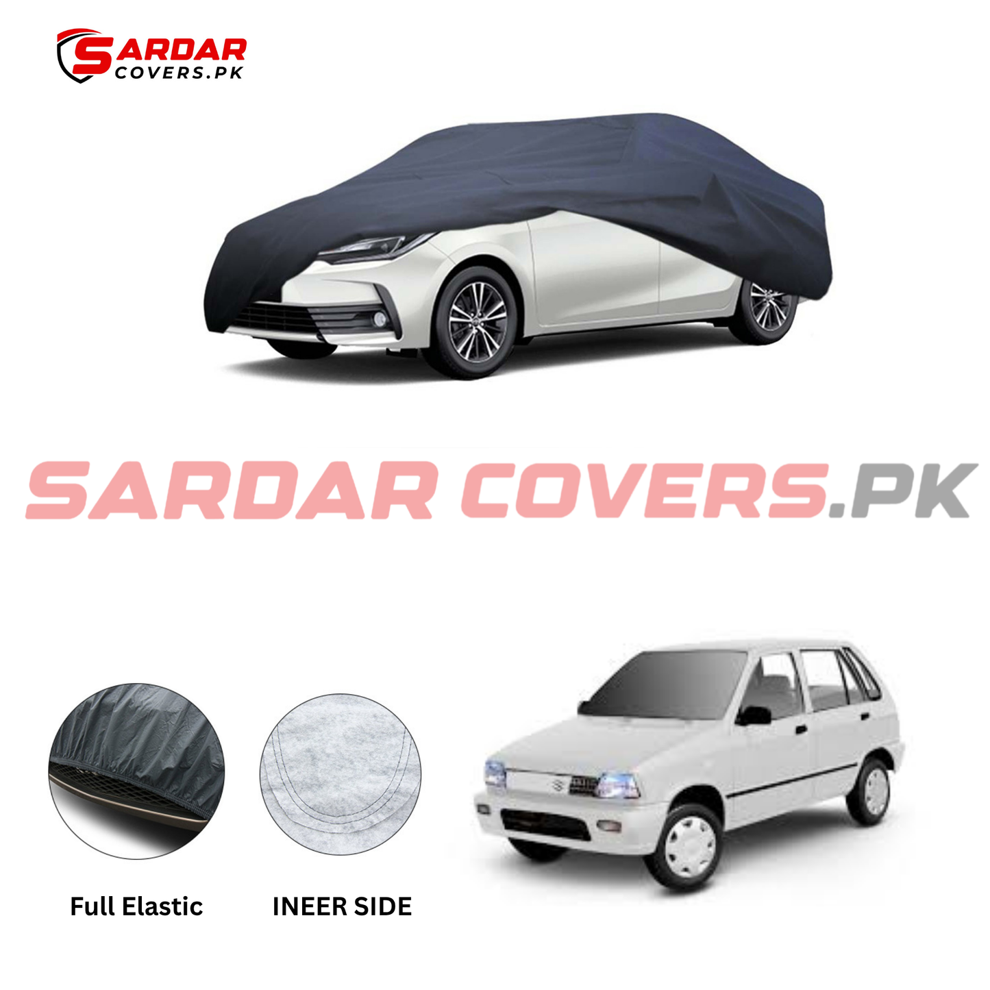 Suzuki Mehran Anti Scratch Water Resistant PVC Cotton Top Cover