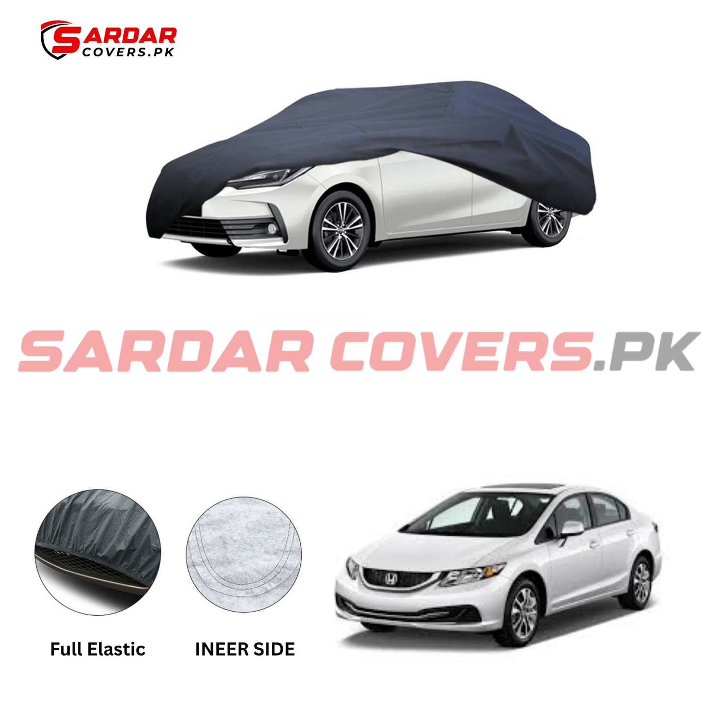 Honda Civic Anti Scratch Water Resistant PVC Cotton Top Cover | Model 2013 - 2016