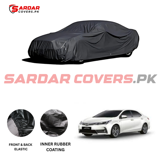 "Toyota Corolla 2015 - 2023 Car Top Cover | Anti-Scratch, Dust Proof & All Weather Protection | Rubber Coated Premium Fabric | Multi-Color | Zipper Bag Packing"