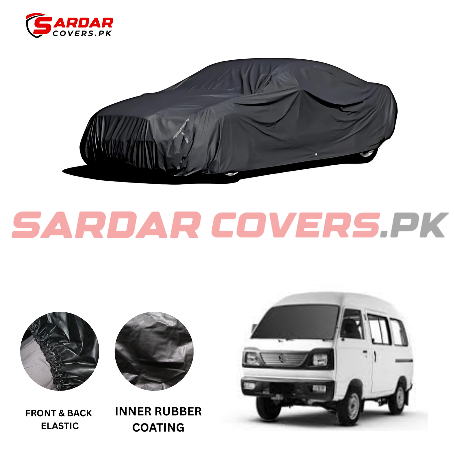 "Suzuki  Bolan Car Top Cover | Anti-Scratch, Dust Proof & All Weather Protection | Rubber Coated Premium Fabric | Multi-Color | Zipper Bag Packing"