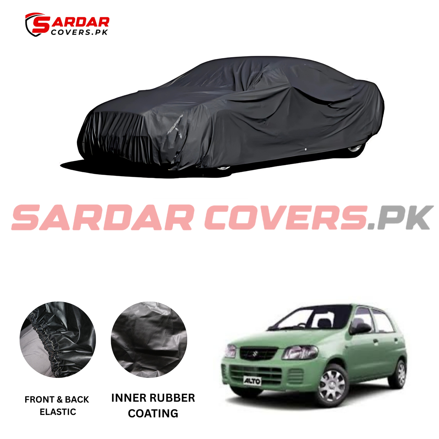 "Suzuki Old Alto Top Cover | Anti-Scratch, Dust Proof & All Weather Protection | Rubber Coated Premium Fabric | Multi-Color | Zipper Bag Packing"