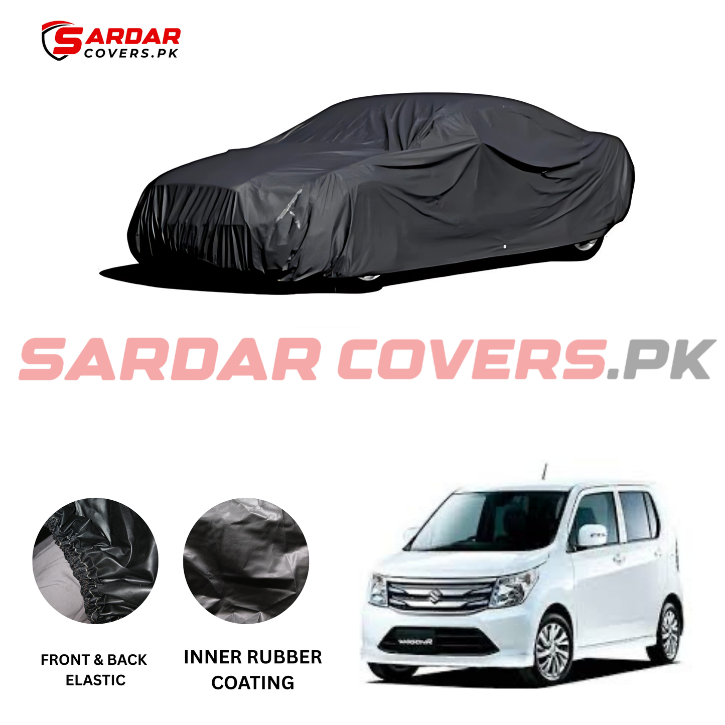 "Suzuki Wagon R Top Cover | Anti-Scratch, Dust Proof & All Weather Protection | Rubber Coated Premium Fabric | Multi-Color | Zipper Bag Packing"