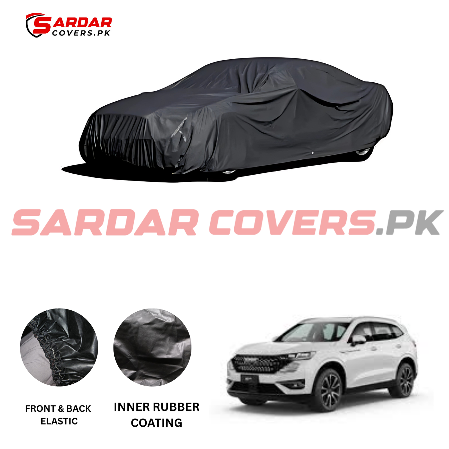 "Haval H6 Top Cover | Anti-Scratch, Dust Proof & All Weather Protection | Rubber Coated Premium Fabric | Multi-Color | Zipper Bag Packing"